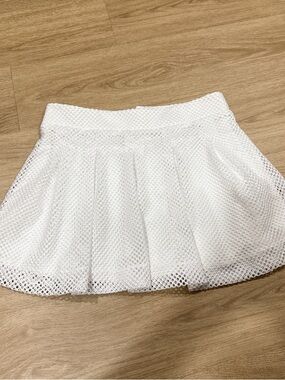 Banana Republic White Mesh Skater Skirt